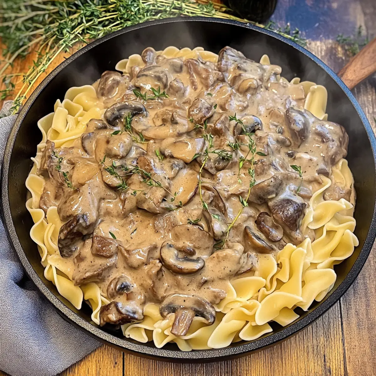 Dutch Oven Beef Stroganoff
