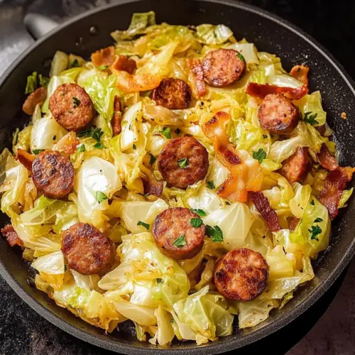 Fried Cabbage and Sausage