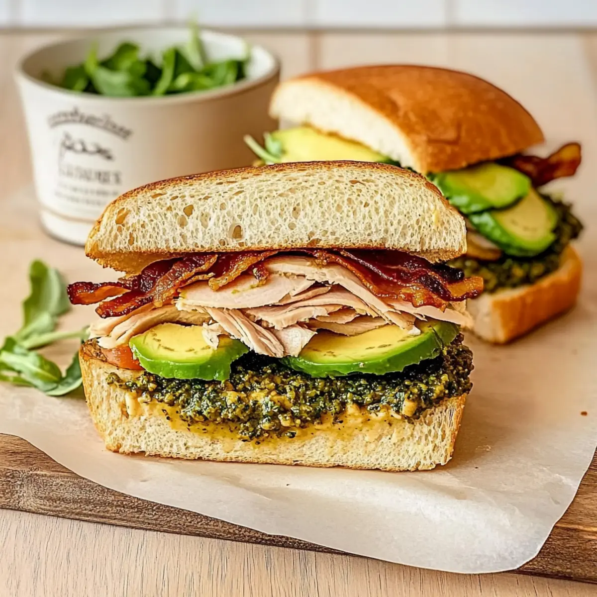 Picnic Style Pesto Turkey and Avocado Bacon Sandwich Bliss 1 unnamed file 453