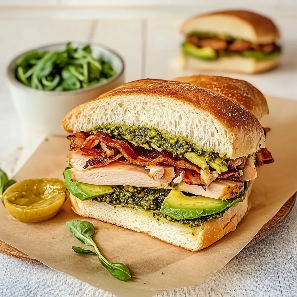 Picnic Style Pesto Turkey and Avocado Bacon Sandwich Bliss 3 unnamed file 455