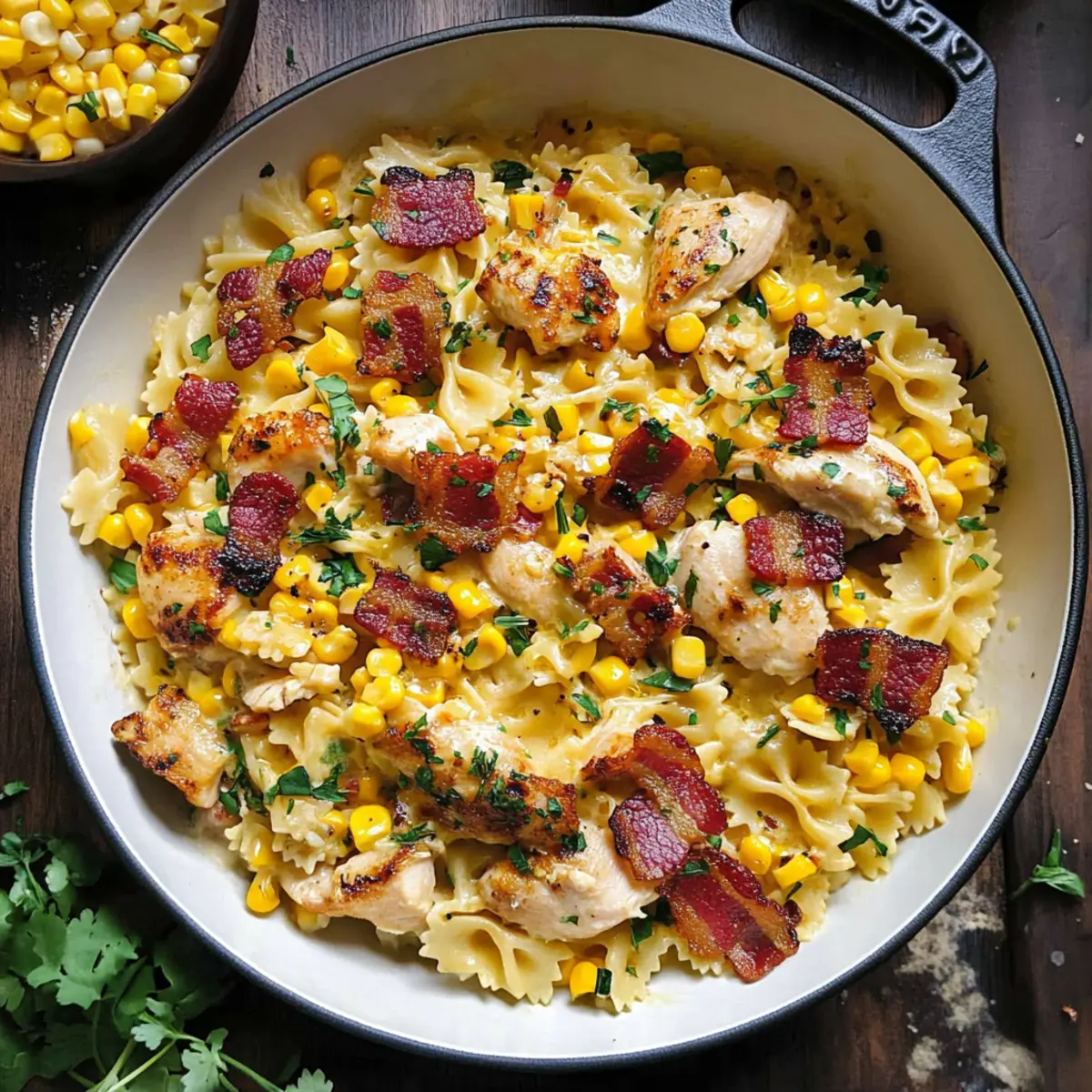 Creamy Chicken and Corn Pasta with Bacon for Cozy Nights 4 Creamy Chicken and Corn Pasta with Bacon