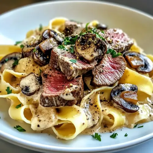 Creamy Mushroom Steak Pappardelle