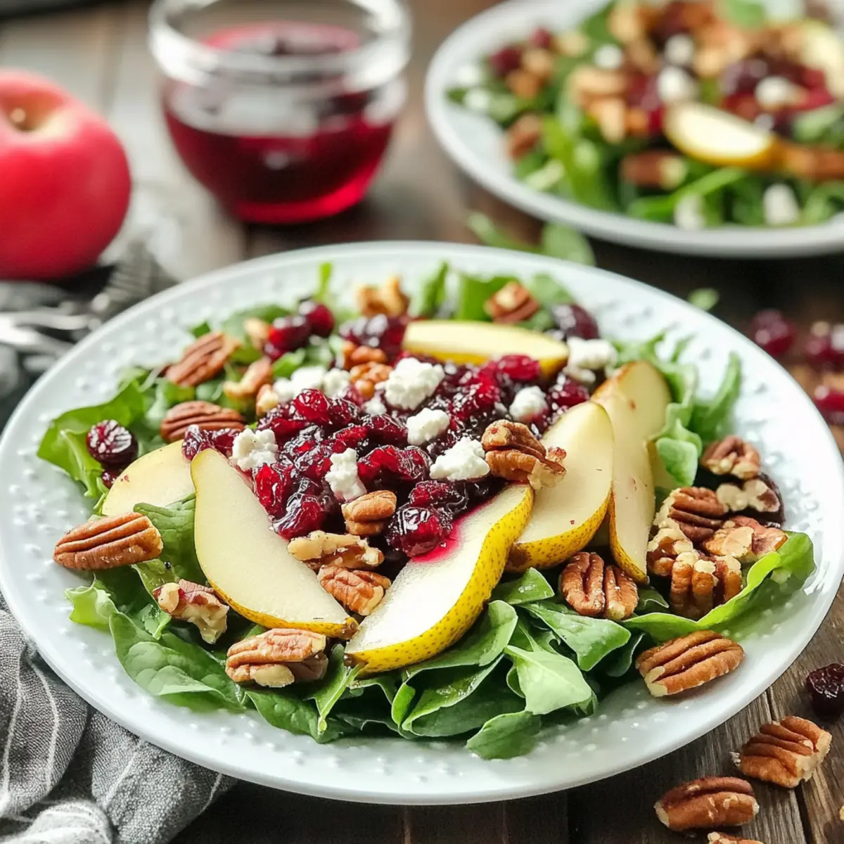 Delicious Fresh Fall Salad with Cranberry Vinaigrette & Pears 4 Fresh Fall Salad with Cranberry Vinaigrette and Pears