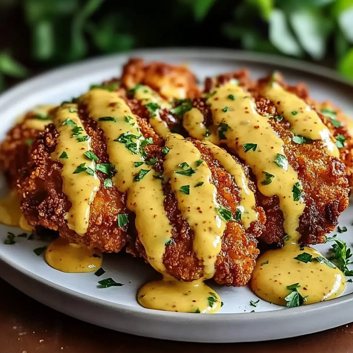 Crunchy Pretzel Chicken with Mustard-Cheddar Sauce Magic 4 Crunchy Pretzel Chicken with Mustard-Cheddar Sauce