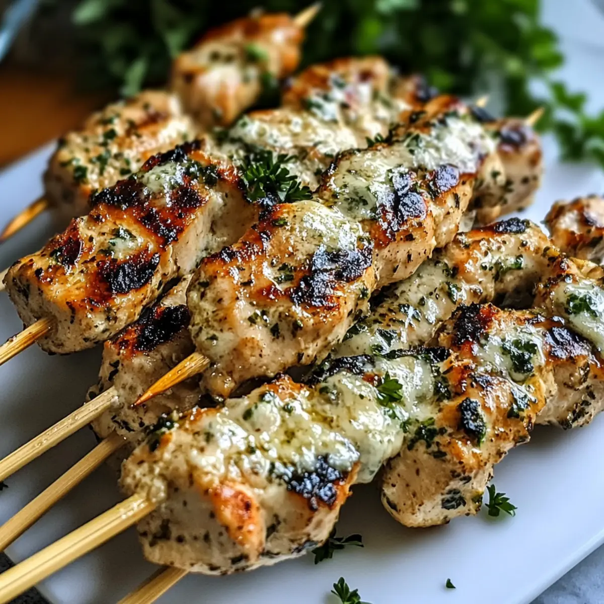 Savory Garlic Parmesan Chicken Skewers