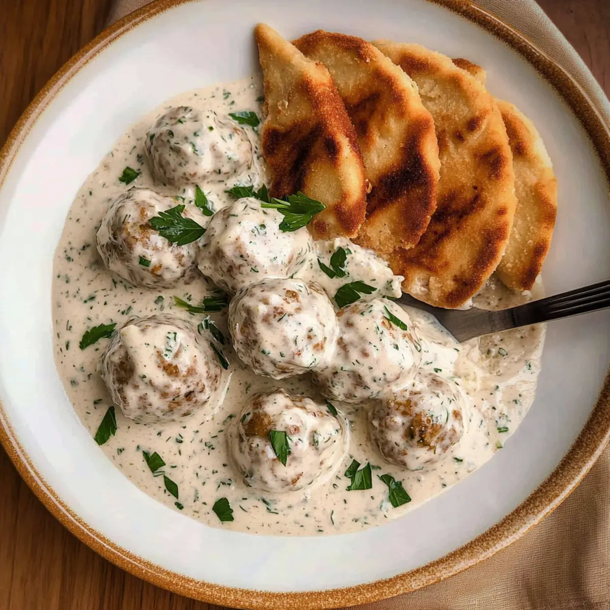 Greek Lamb Meatballs In Yogurt Sauce