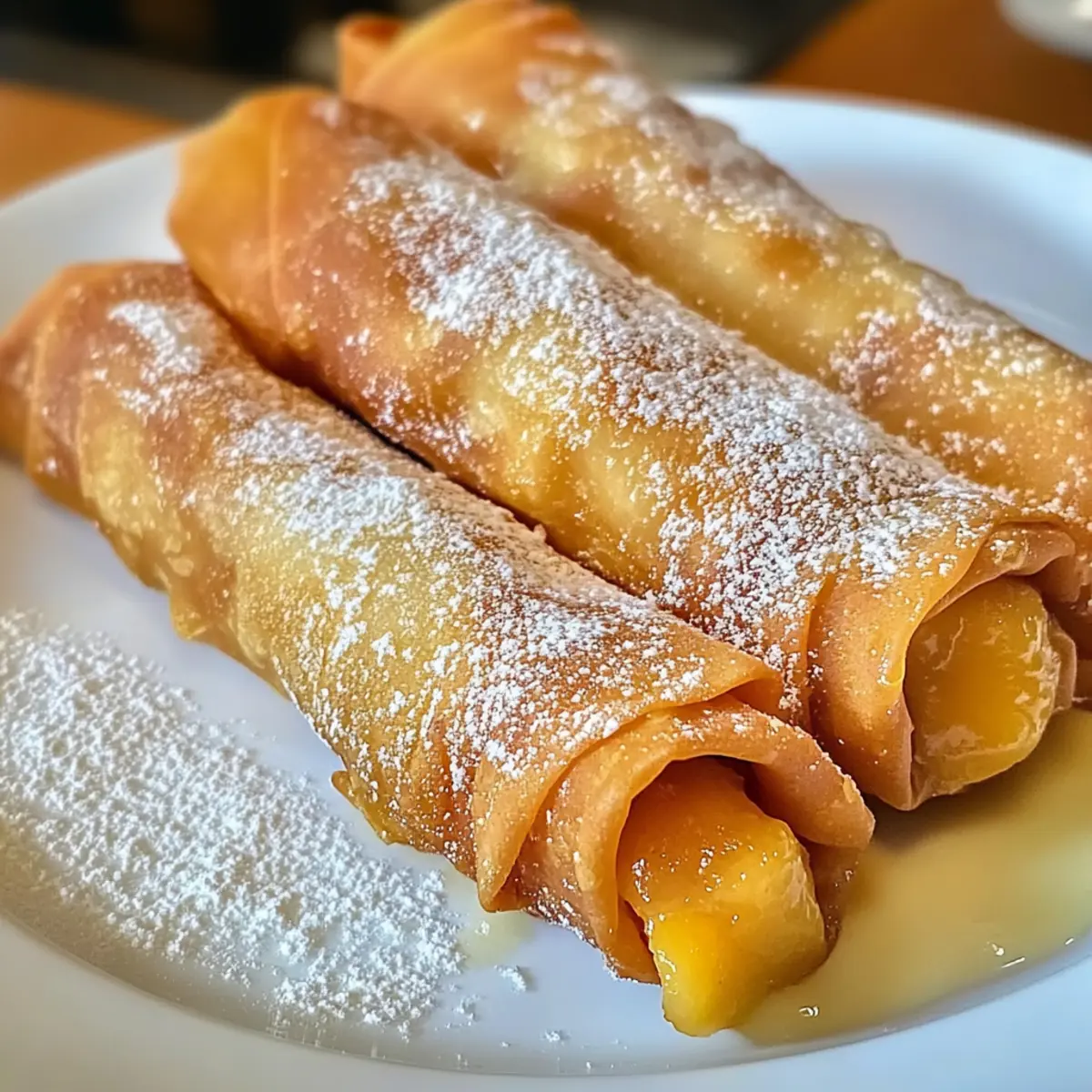Peach Cobbler Egg Rolls