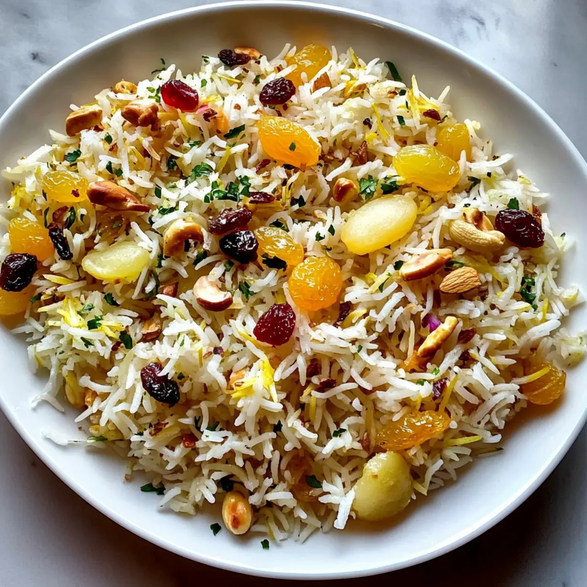 Kashmiri Pulao with Dried Fruits and Saffron