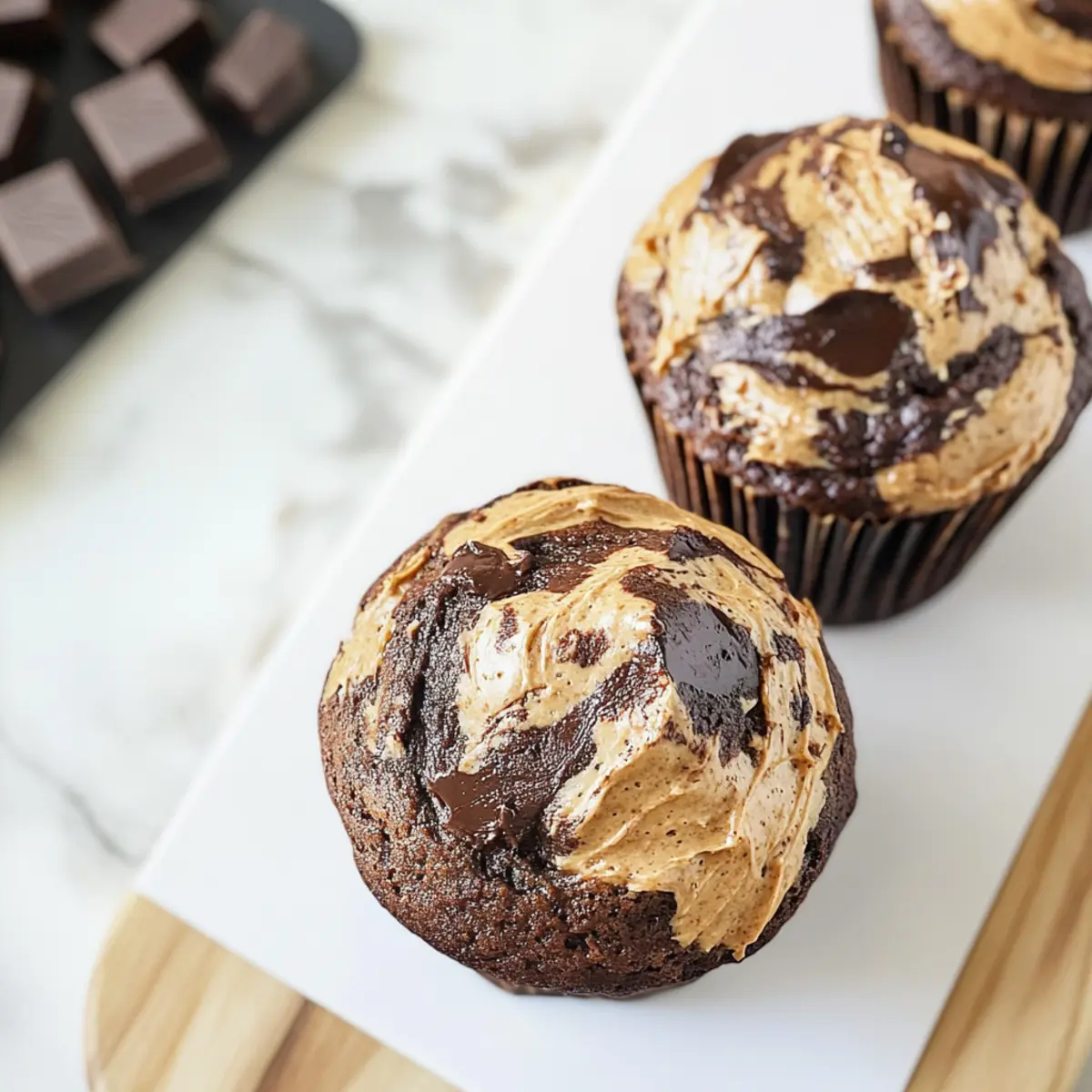 Chocolate Peanut Butter Banana Muffins