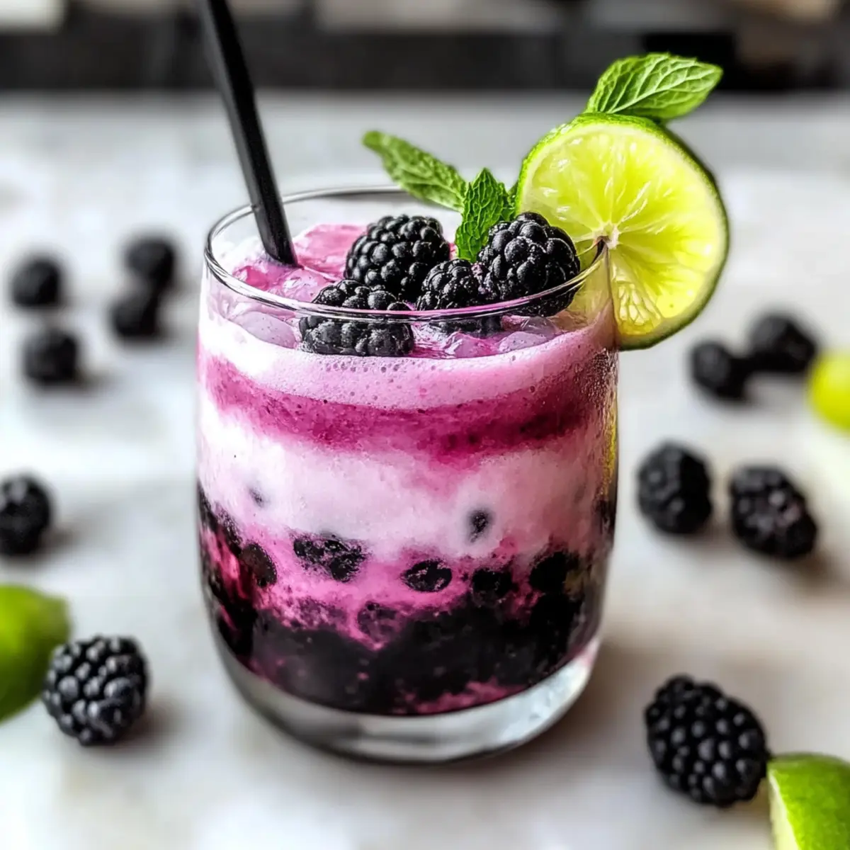 Creamy Blackberry Coconut Mojito