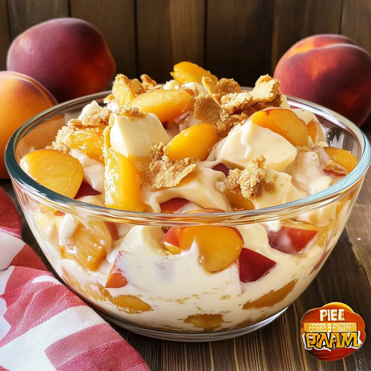 Peach Cobbler Cheesecake Fruit Salad: A No-Bake Summer Treat 4 Peach Cobbler Cheesecake Fruit Salad