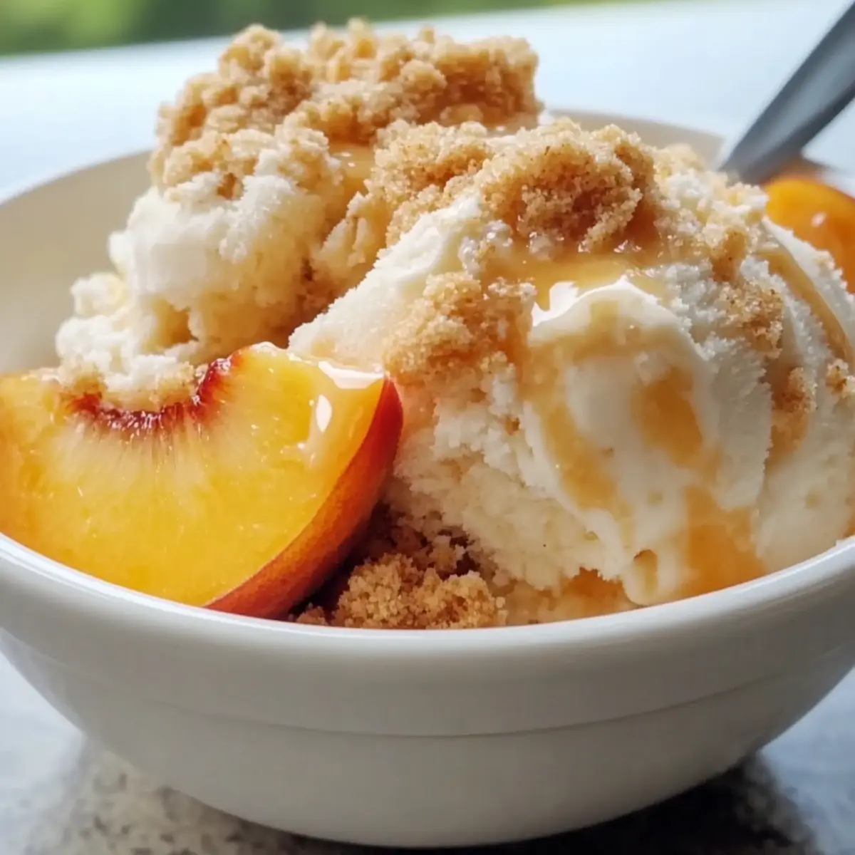 Peach Cobbler Ice Cream – Creamy Summer Bliss Awaits 4 Peach Cobbler Ice Cream
