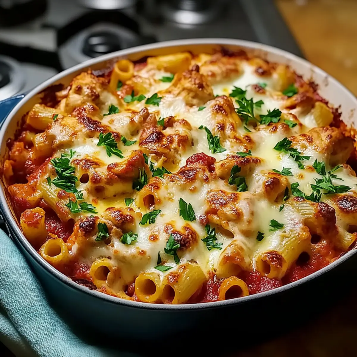 Baked Chicken Mozzarella Pasta