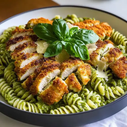 Delicious Pesto Pasta With Crispy Parmesan Chicken Tonight 9 Pesto Pasta With Crispy Parmesan Chicken