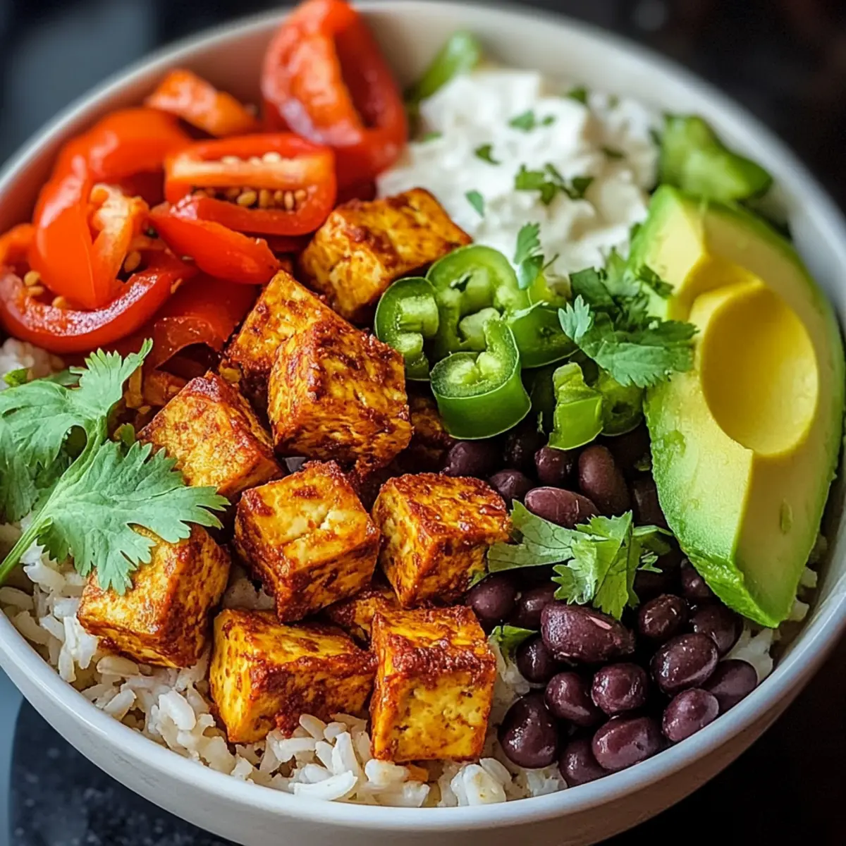 Spicy Baked Tofu Burrito Bowl: Flavor-Packed Vegan Delight 4 Spicy Baked Tofu Burrito Bowl