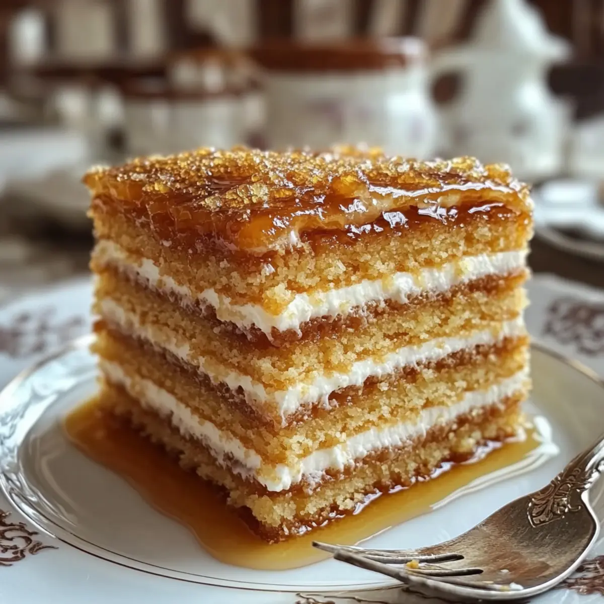 Traditional Medovik Honey Layer Cake