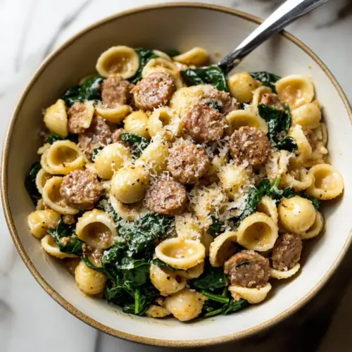 Orecchiette with Sausage and Spinach