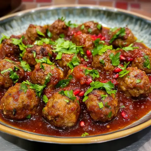 Savory Lebanese Kefta Meatballs in Tomato Pomegranate Sauce 9 Lebanese Kefta Meatballs in Tomato Pomegranate Sauce
