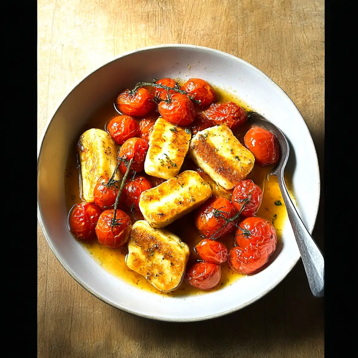 Sweet and Spicy Honey Tomatoes with Halloumi Bliss 4 Honey Tomatoes with Halloumi