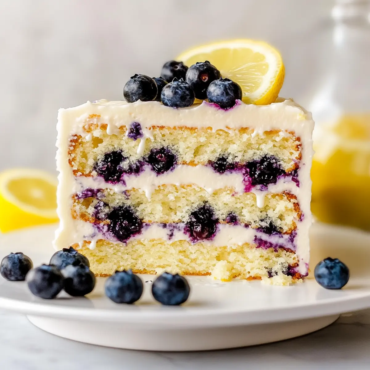 Blueberry Lemon Layer Cake - Soft & Moist Delight Awaits 4 Blueberry Lemon Layer Cake (Soft & Moist)