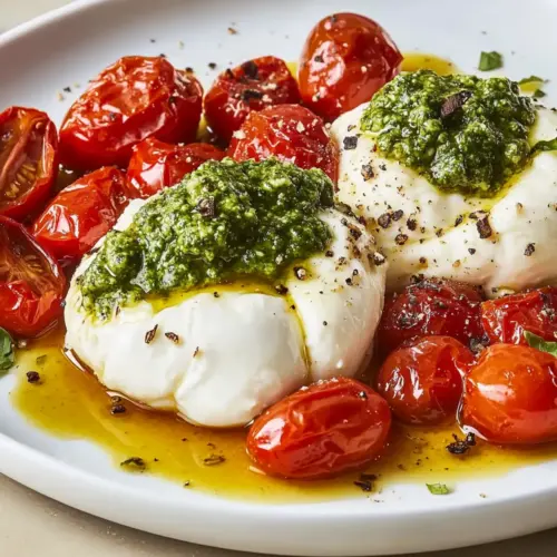 Pesto-Stuffed Burrata Bombs with Sweet Roasted Tomatoes 11 Pesto-Stuffed Burrata Bombs