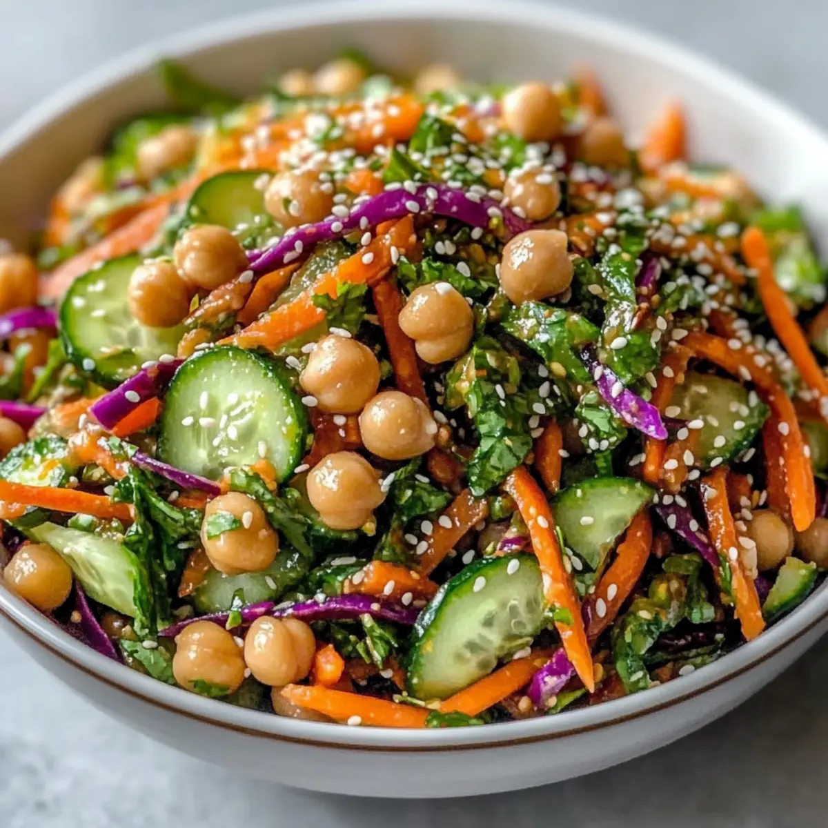 Asian Cucumber and Chickpea Slaw