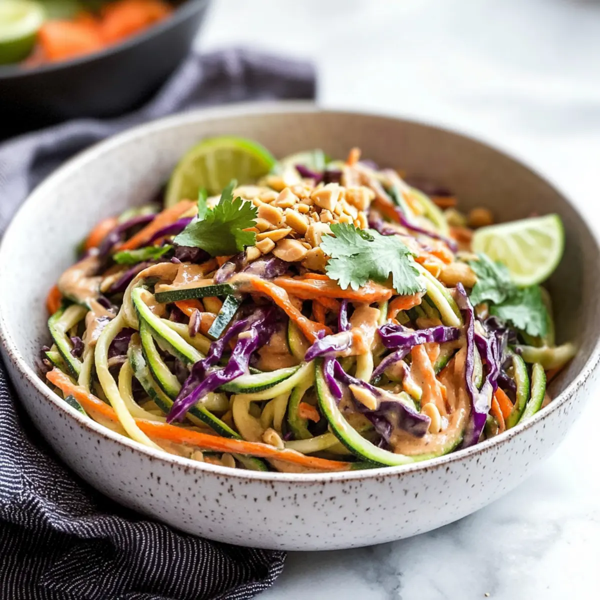 Zucchini Noodle Salad with Peanut Sauce