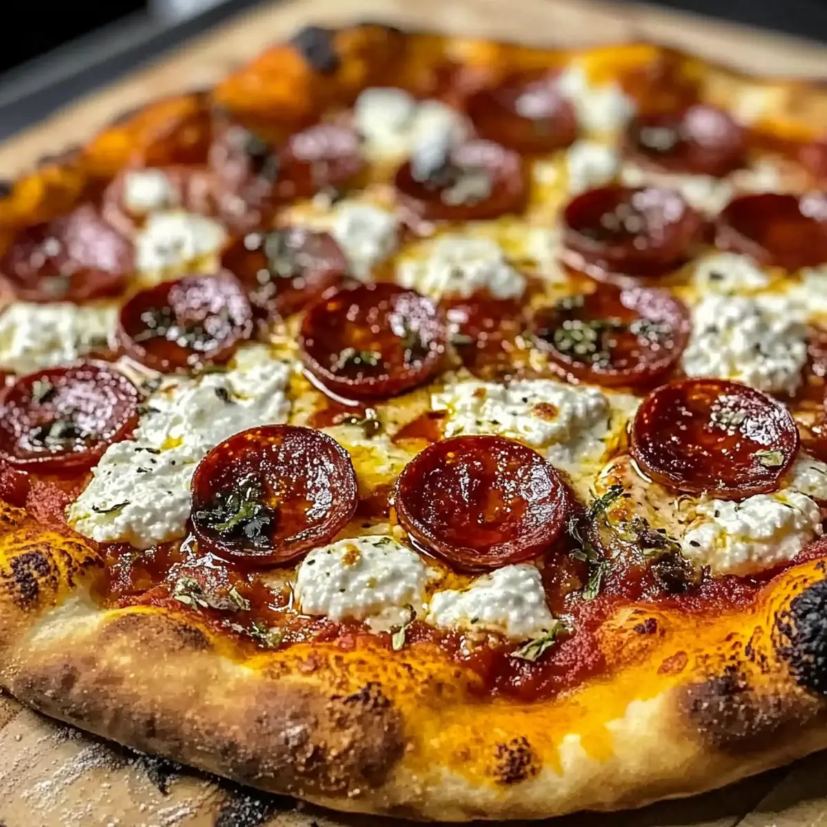 Savor the Sweet Heat: Hot Honey Pepperoni Ricotta Pizza 2 unnamed file 265