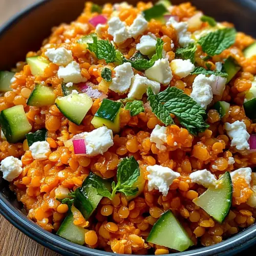 Red Lentil Salad with Feta