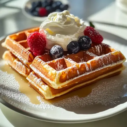 Waffle Batter for Belgian Waffles with Vanilla Flavor