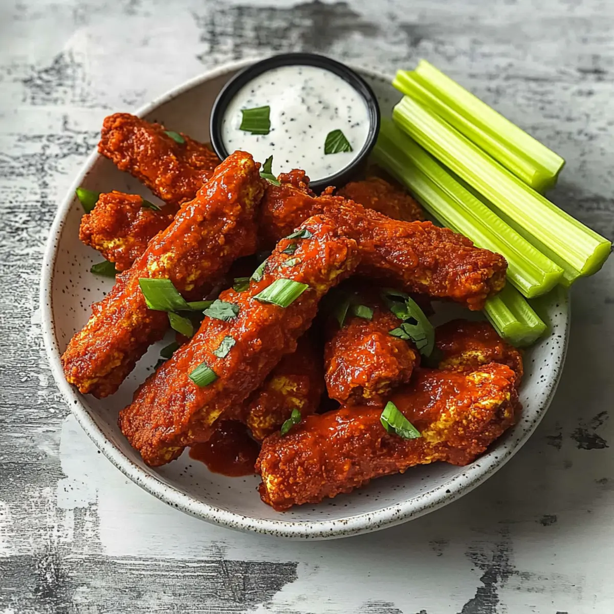 Vegan Buffalo Tofu Wings