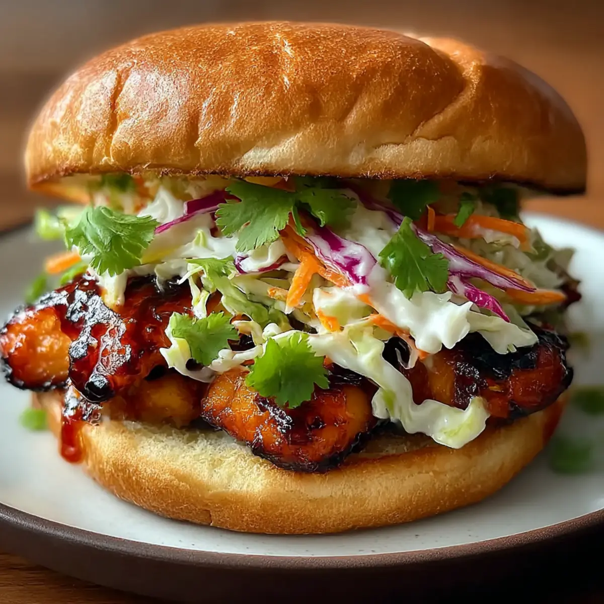 Spicy Korean BBQ Chicken Sandwich with Tangy Slaw Delight 4 Spicy Korean BBQ Chicken Sandwich with Tangy Slaw