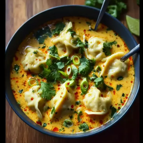 Coconut Curry Soup With Dumplings for Cozy Nights at Home 1 Coconut Curry Soup With Dumplings