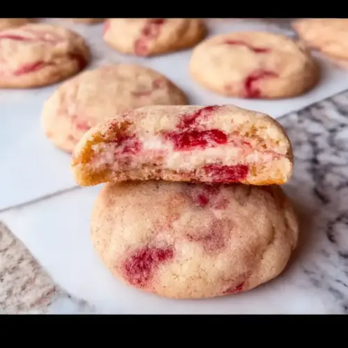 Stuffed Strawberry Cheesecake Cookies with Brown Butter