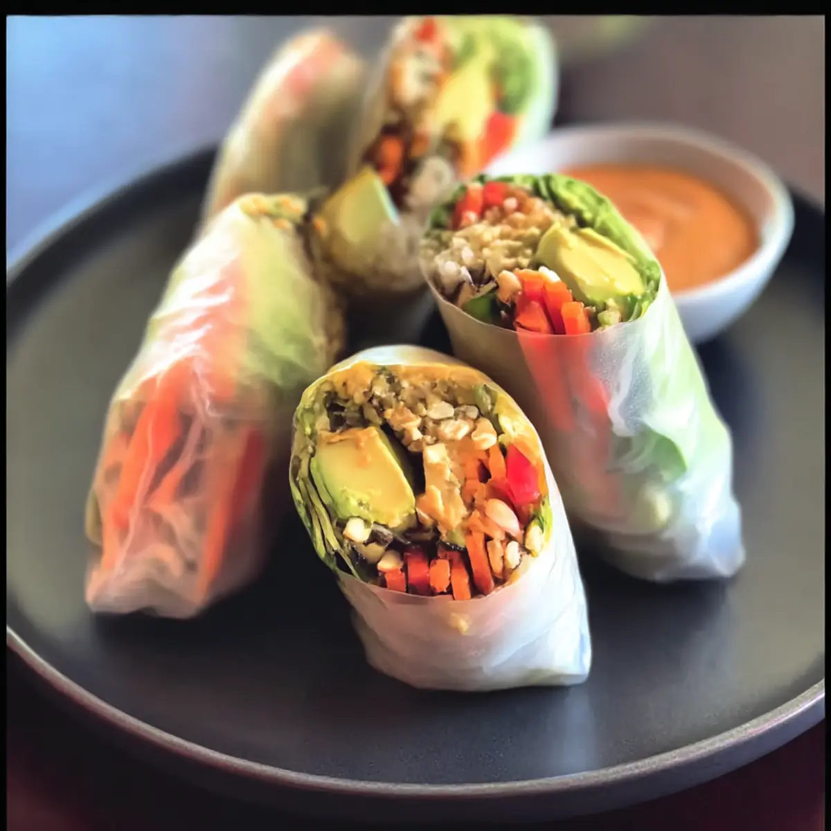 Avocado Shiitake Spring Rolls