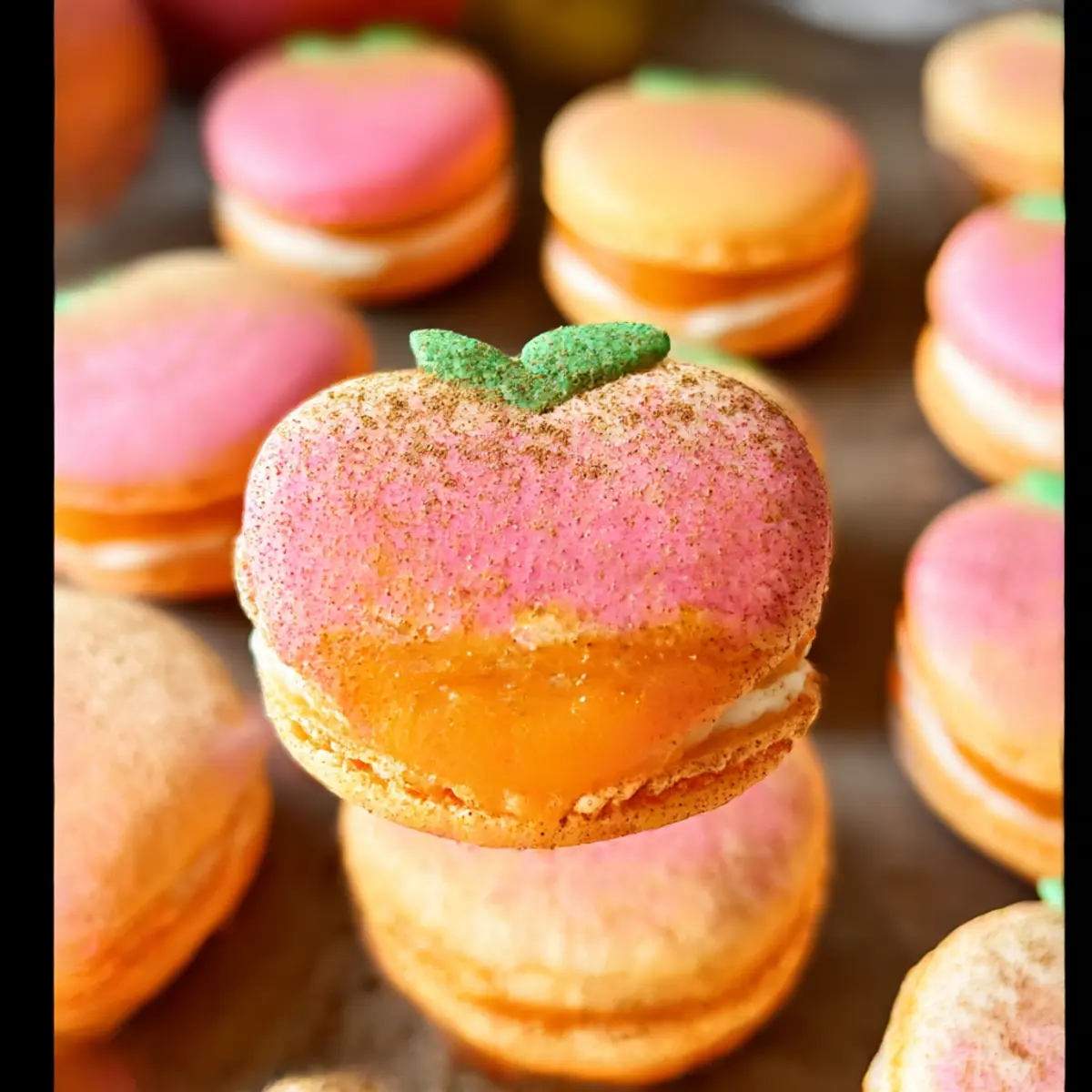 Peach Macarons with Creamy Frosting for a Sweet Delight 2 unnamed file 988