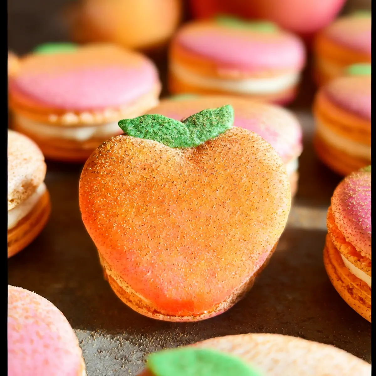 Peach Macarons with Creamy Frosting for a Sweet Delight 3 unnamed file 990
